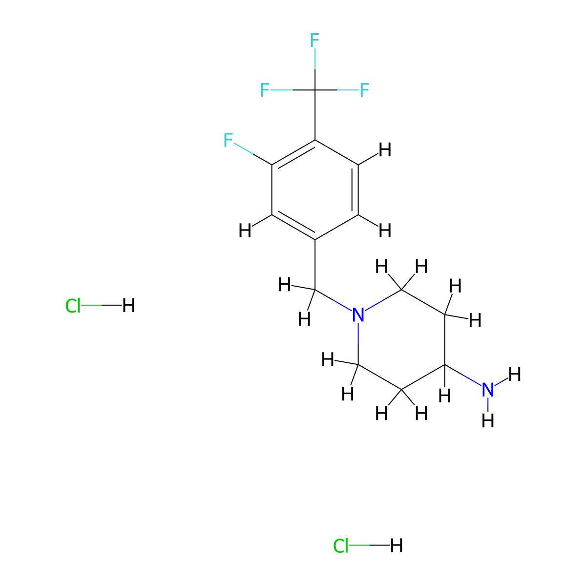 1-[3-Fluoro-4-(trifluoromethyl)benzyl]piperidin-4-amine dihydrochloride molecular structure, CAS 1286273-40-2