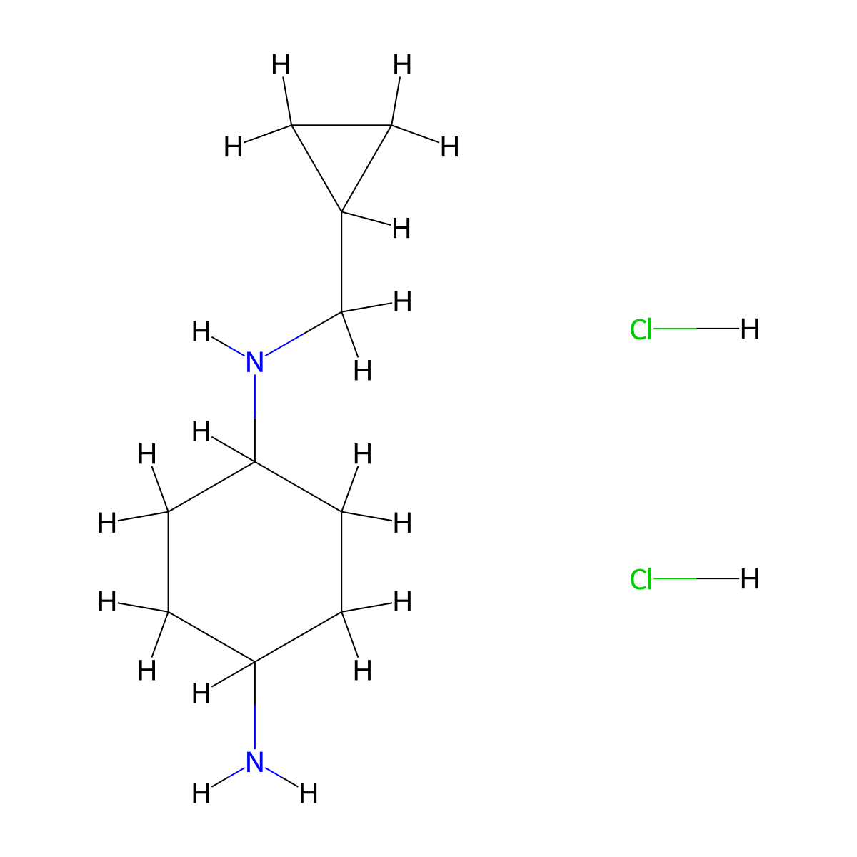 (1R*,4R*)-N1-(Cyclopropylmethyl)cyclohexane-1,4-diamine dihydrochloride molecular structure, CAS 1286273-42-4