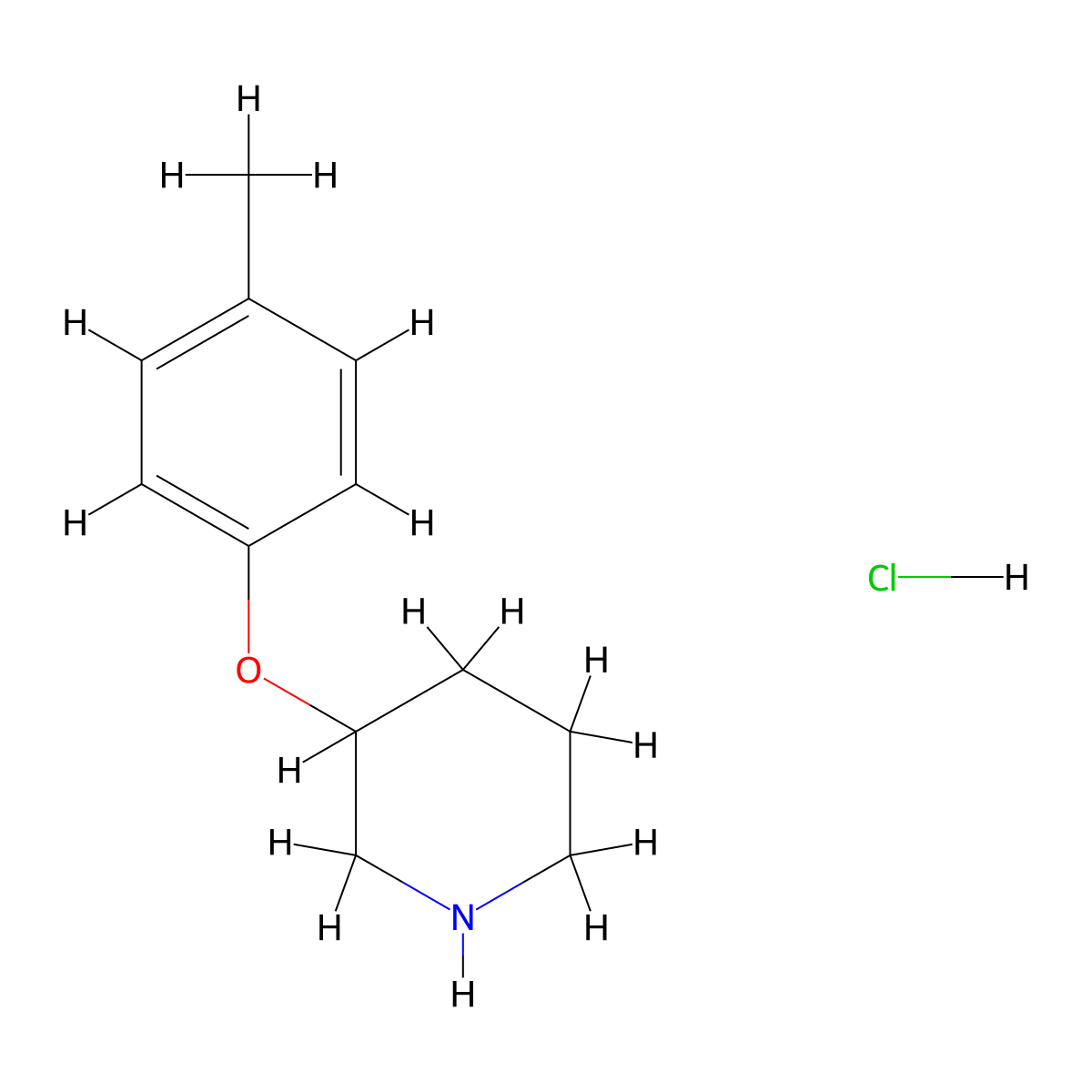 3-(p-Tolyloxy)piperidine hydrochloride molecular structure, CAS 1286273-46-8