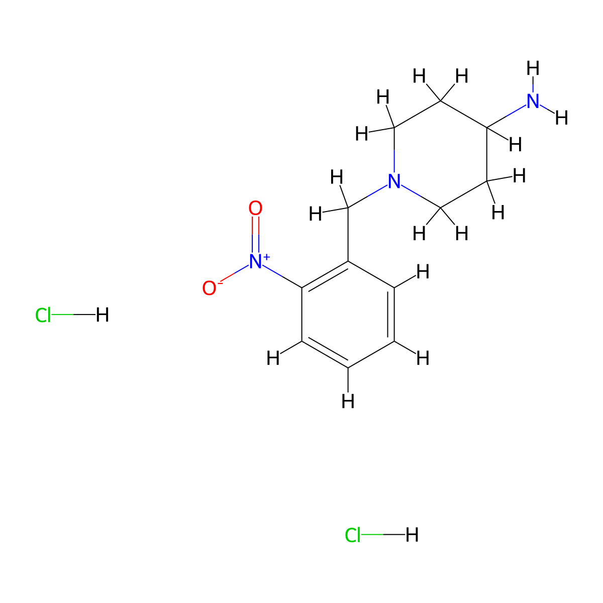 1-(2-Nitrobenzyl)piperidin-4-amine dihydrochloride molecular structure, CAS 1286273-50-4