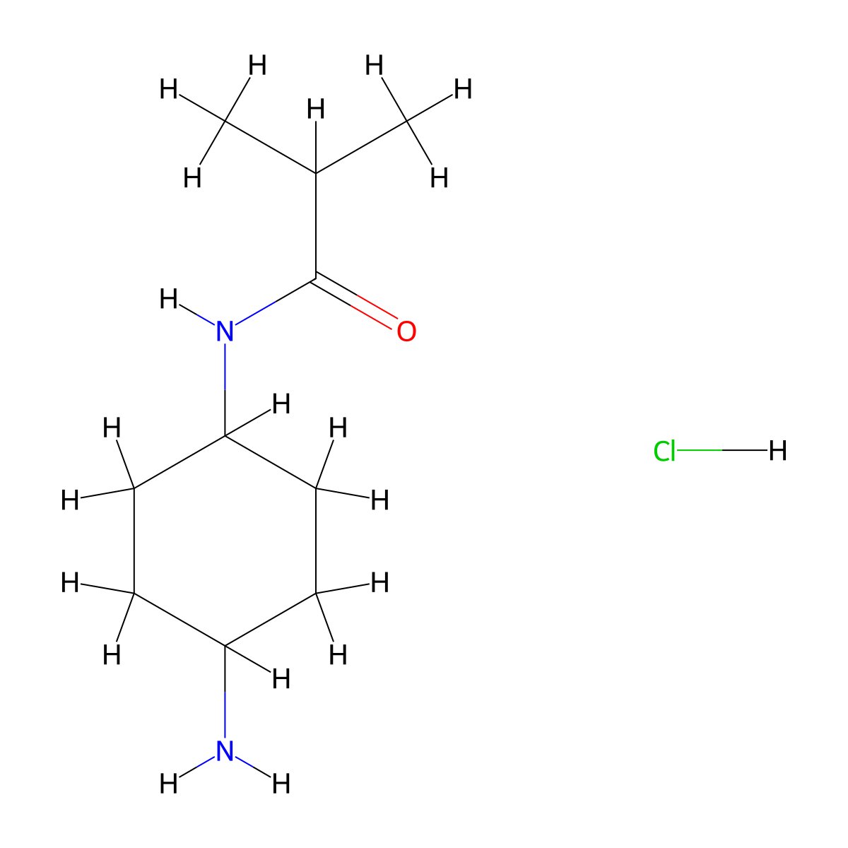 N-[(1R*,4R*)-4-Aminocyclohexyl]isobutyramide hydrochloride molecular structure, CAS 1286273-51-5