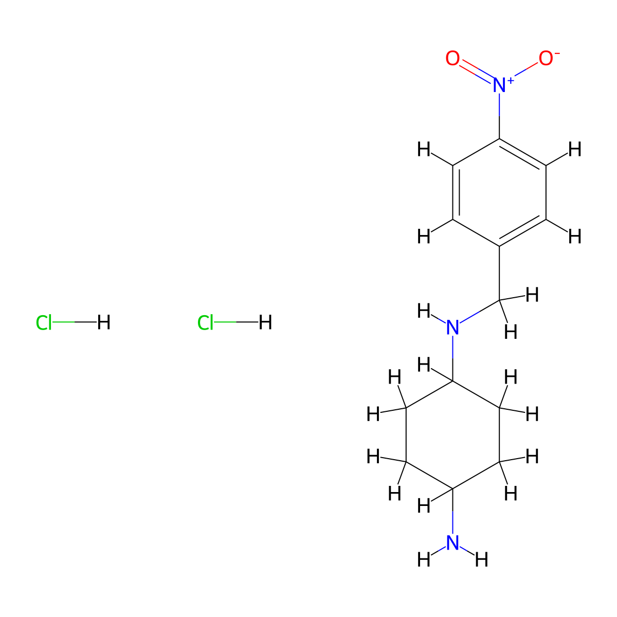 (1R*,4R*)-N1-(4-Nitrobenzyl)cyclohexane-1,4-diamine dihydrochloride molecular structure, CAS 1286273-55-9