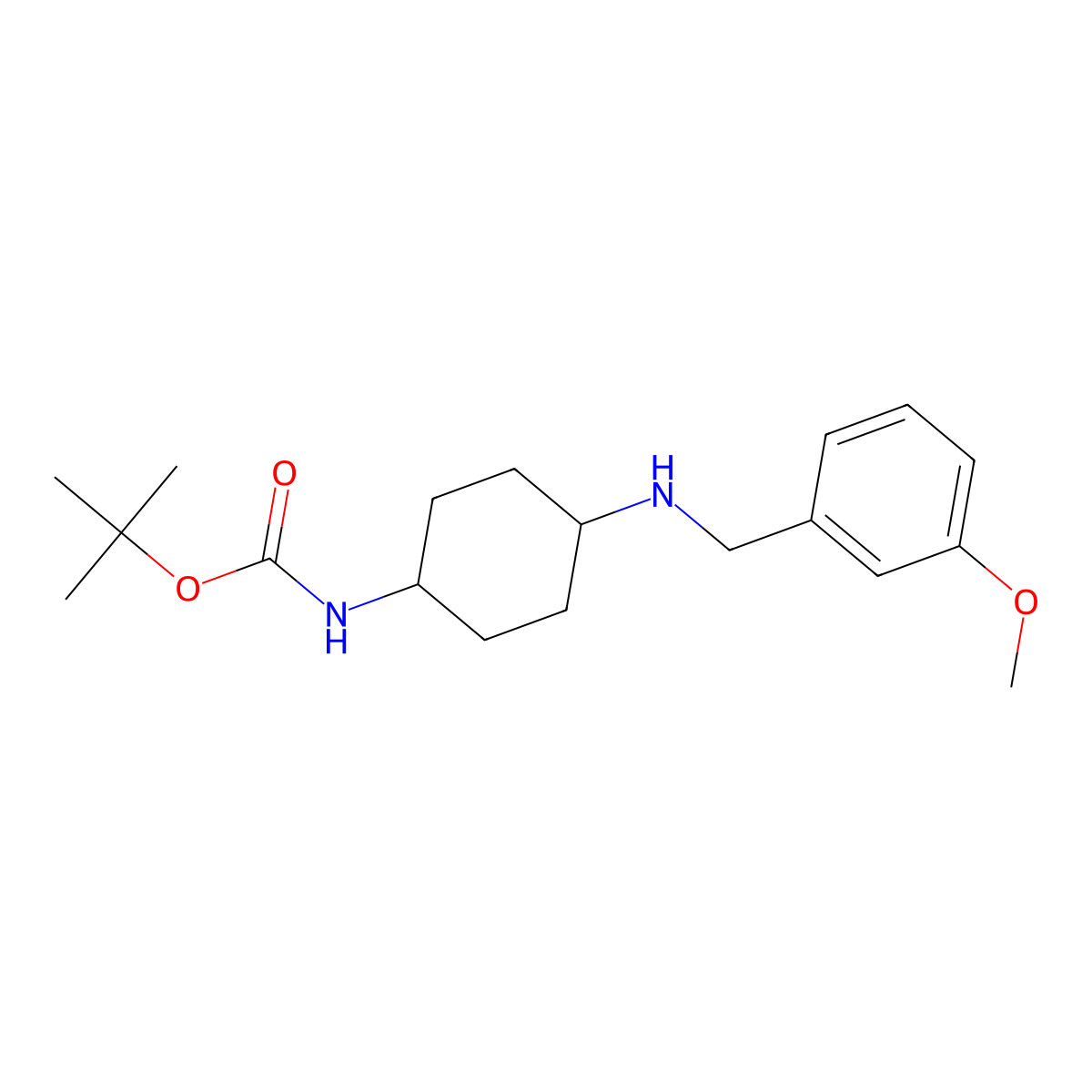 tert-Butyl (1R*,4R*)-4-(3-methoxybenzylamino)-cyclohexylcarbamate molecular structure, CAS 1286273-56-0
