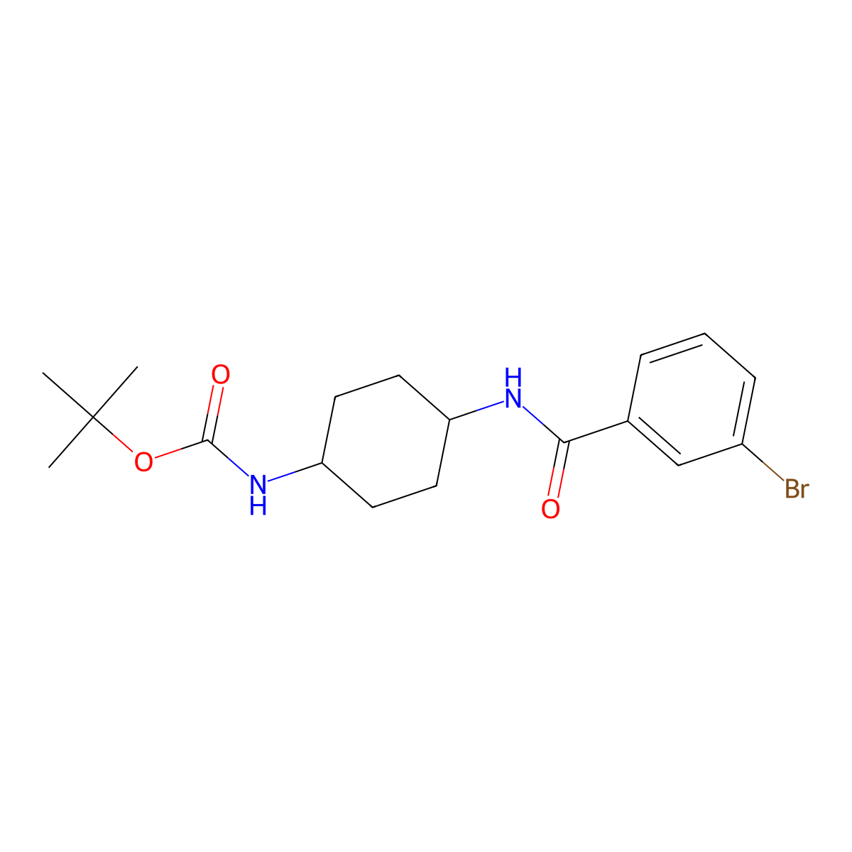 tert-Butyl (1R*,4R*)-4-(3-bromobenzamido)cyclohexylcarbamate molecular structure, CAS 1286273-58-2