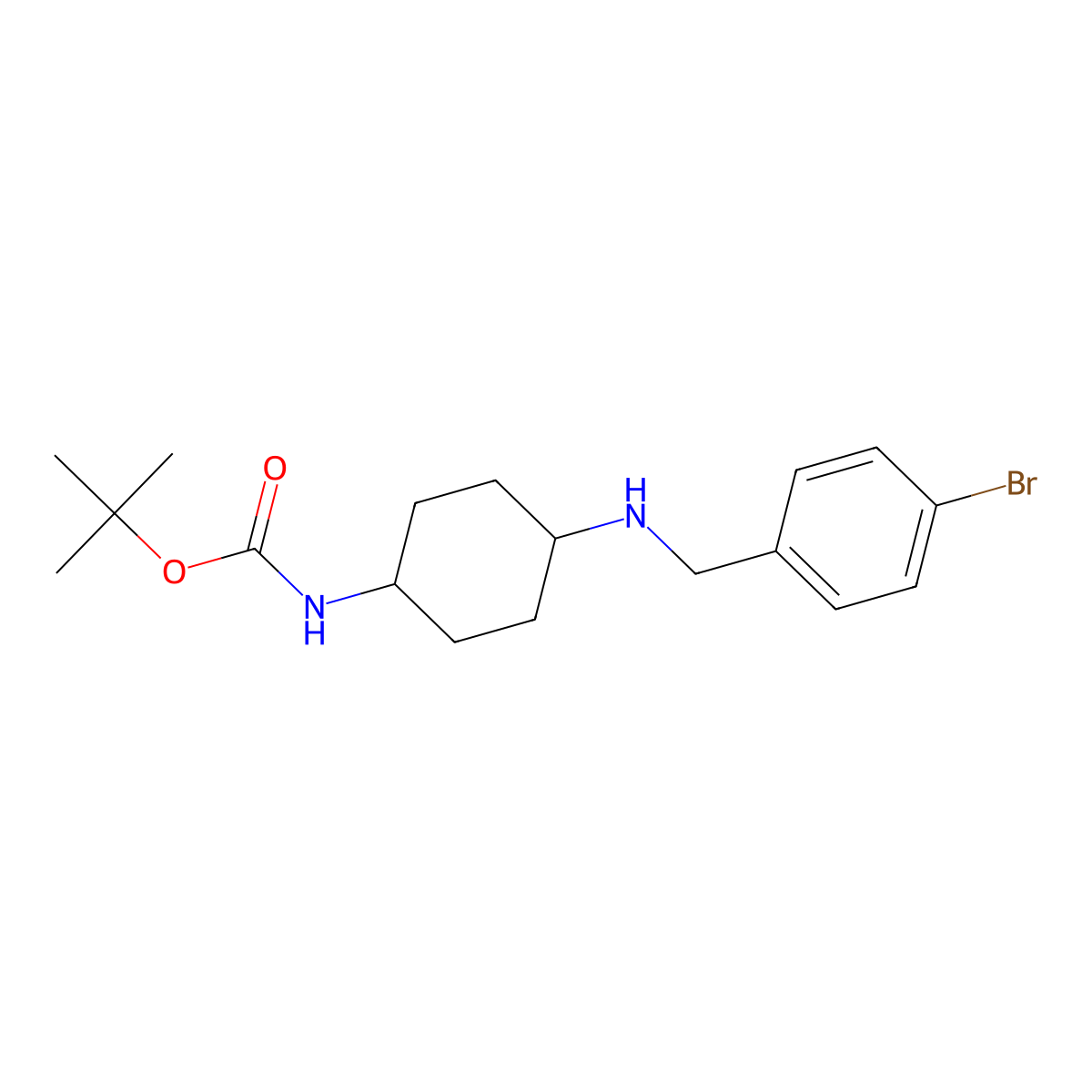 tert-Butyl (1R*,4R*)-4-(4-bromobenzylamino)cyclohexylcarbamate molecular structure, CAS 1286273-59-3
