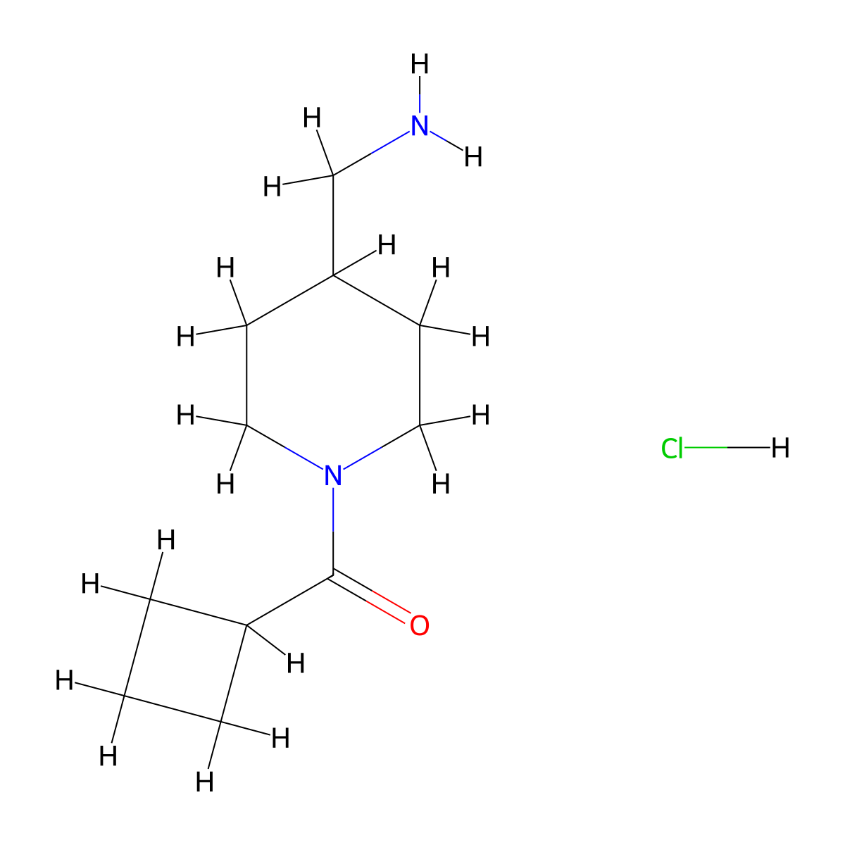 [4-(Aminomethyl)piperidin-1-yl](cyclobutyl)methanone hydrochloride molecular structure, CAS 1286273-63-9