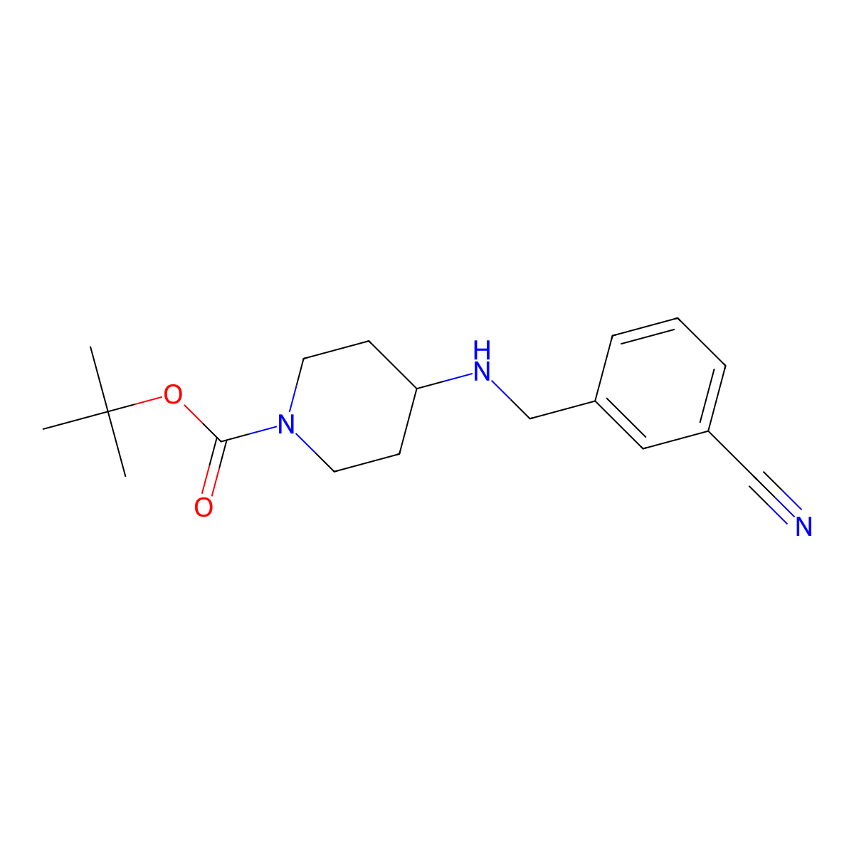 tert-Butyl 4-(3-cyanobenzylamino)piperidine-1-carboxylate molecular structure, CAS 1286273-67-3