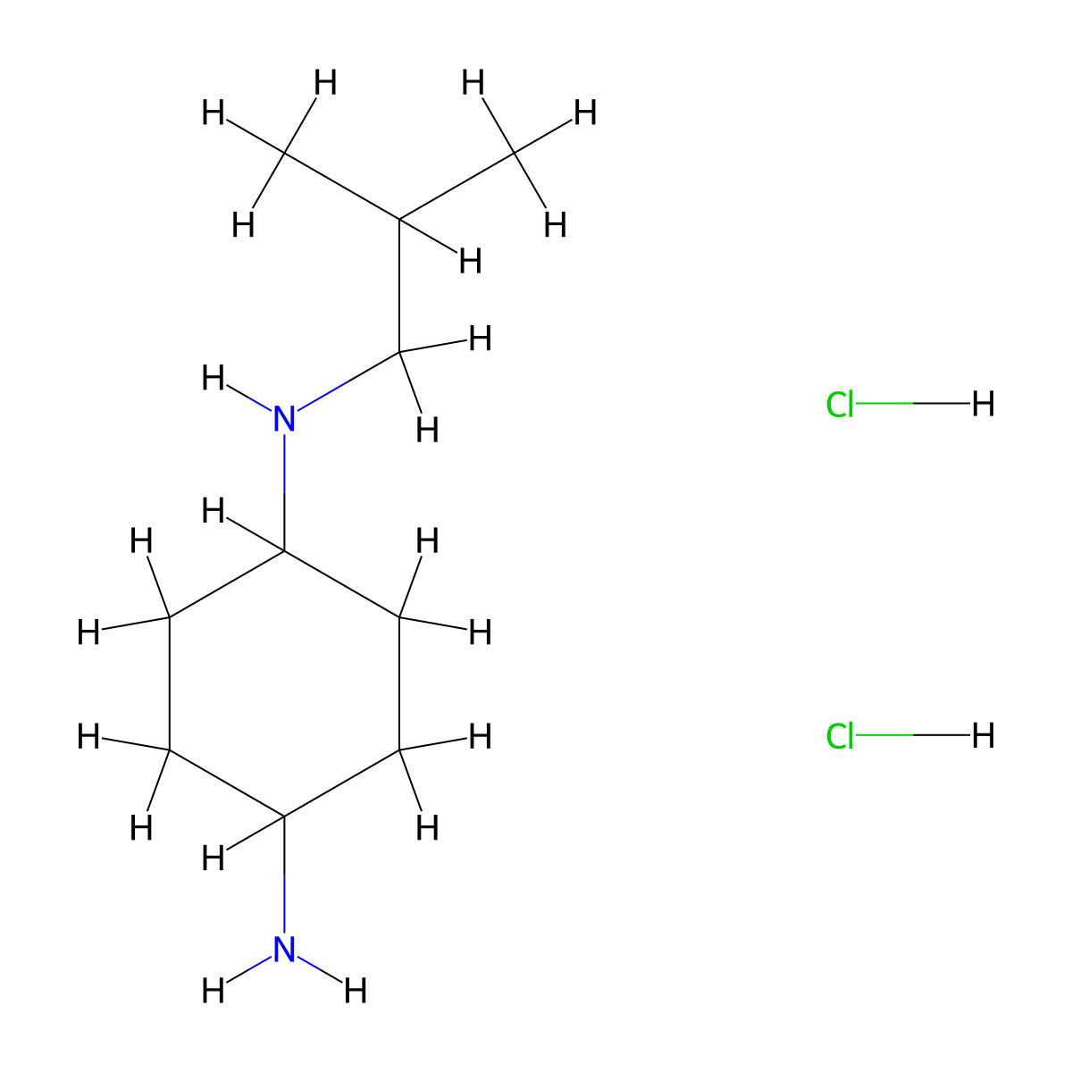 (1R*,4R*)-N1-Isobutylcyclohexane-1,4-diamine dihydrochloride molecular structure, CAS 1286273-71-9
