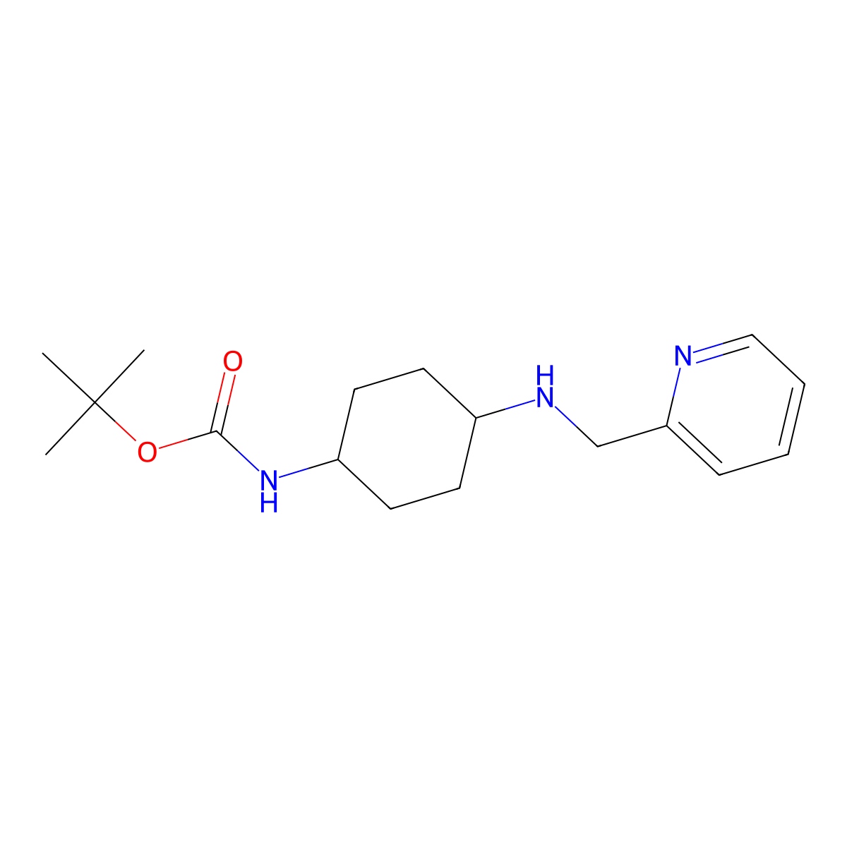 tert-Butyl (1R*,4R*)-4-[(pyridin-2-ylmethyl)amino]-cyclohexylcarbamate molecular structure, CAS 1286273-76-4
