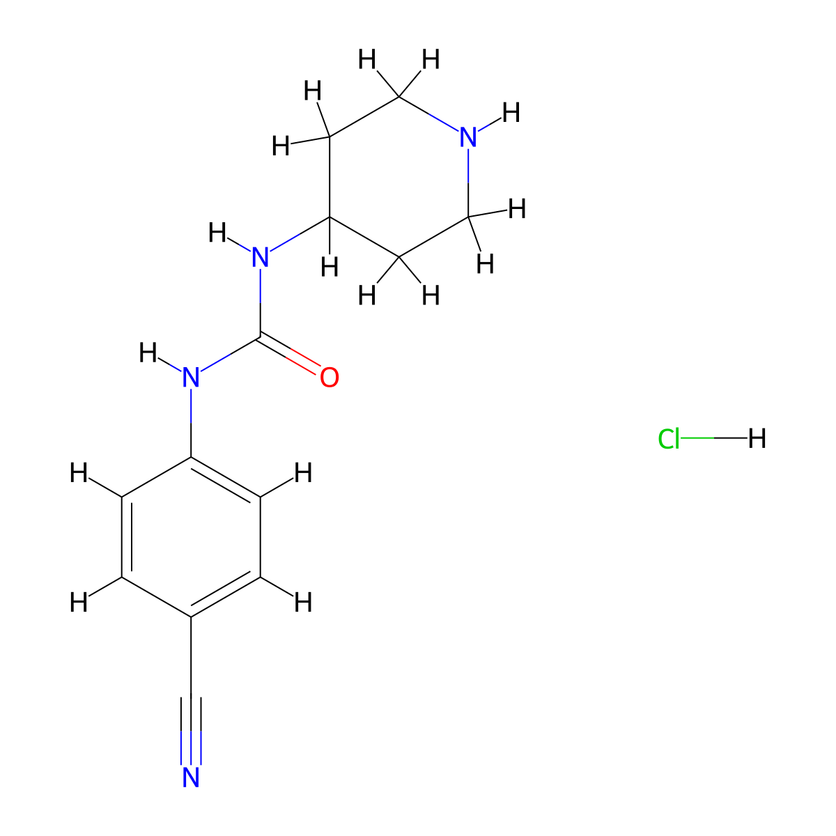 1-(4-Cyanophenyl)-3-piperidin-4-yl-ureahydrochloride molecular structure, CAS 1286273-77-5