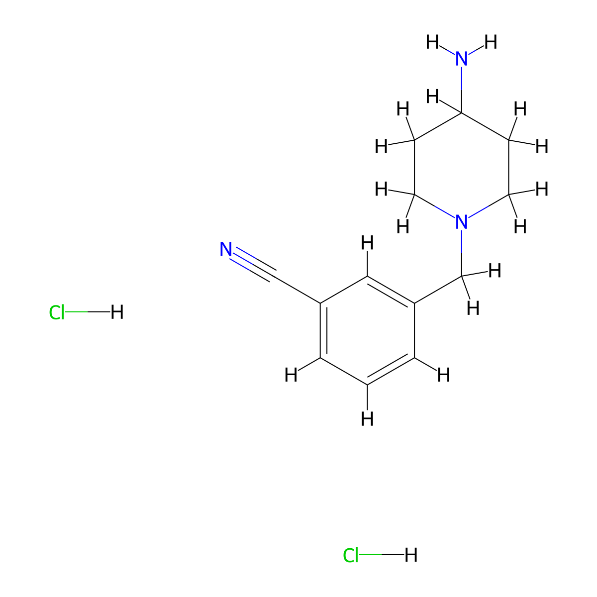 3-[(4-Aminopiperidin-1-yl)methyl]benzonitrile dihydrochloride molecular structure, CAS 1286273-82-2