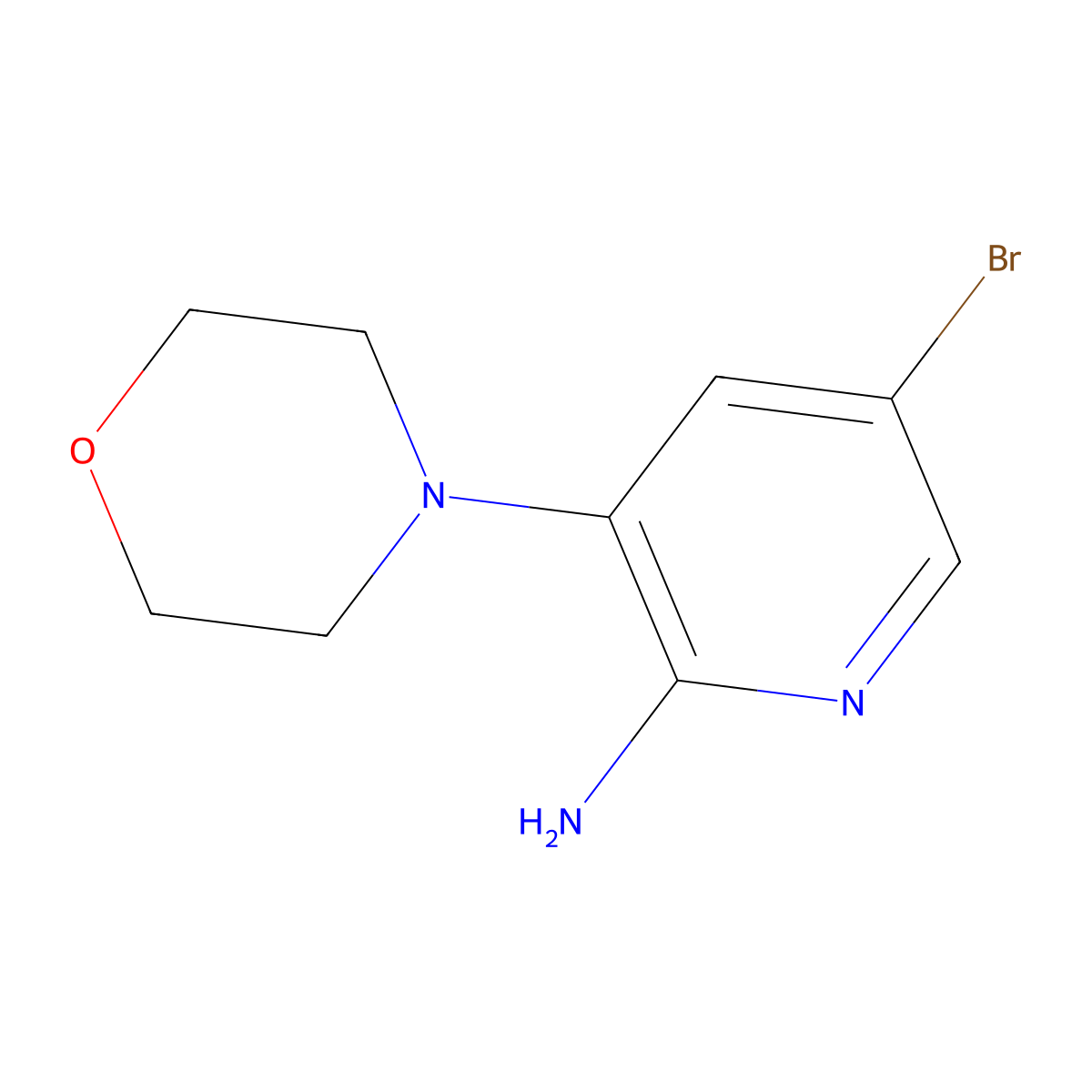 5-Bromo-3-morpholinopyridin-2-amine molecular structure, CAS 1286273-85-5