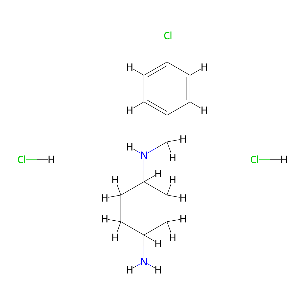 (1R*,4R*)-N1-(4-Chlorobenzyl)cyclohexane-1,4-diamine dihydrochloride molecular structure, CAS 1286273-89-9