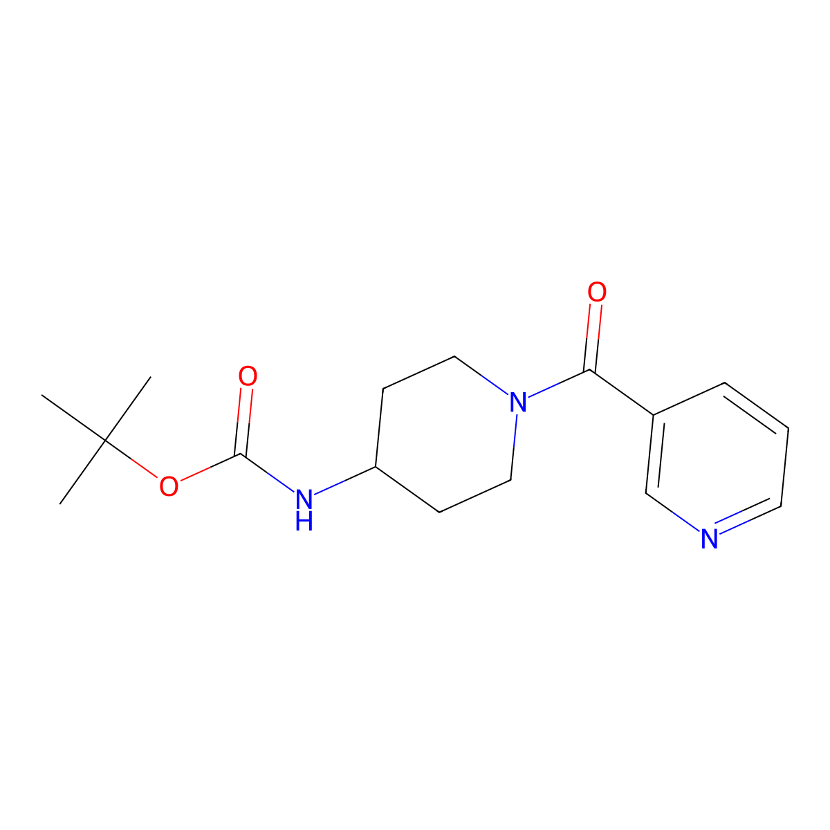 tert-Butyl 1-nicotinoylpiperidin-4-ylcarbamate molecular structure, CAS 1286273-90-2