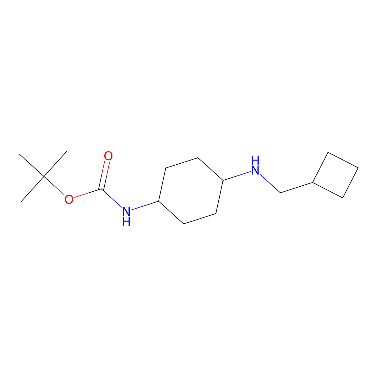 tert-Butyl (1R*,4R*)-4-[(cyclobutylmethyl)amino]cyclohexylcarbamate molecular structure, CAS 1286273-91-3
