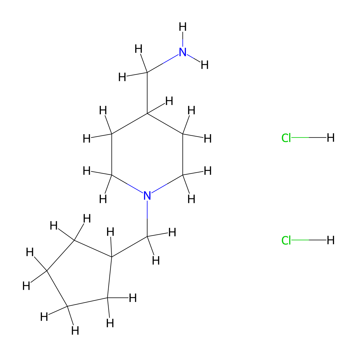 [1-(Cyclopentylmethyl)piperidin-4-yl]methanamine dihydrochloride molecular structure, CAS 1286273-94-6