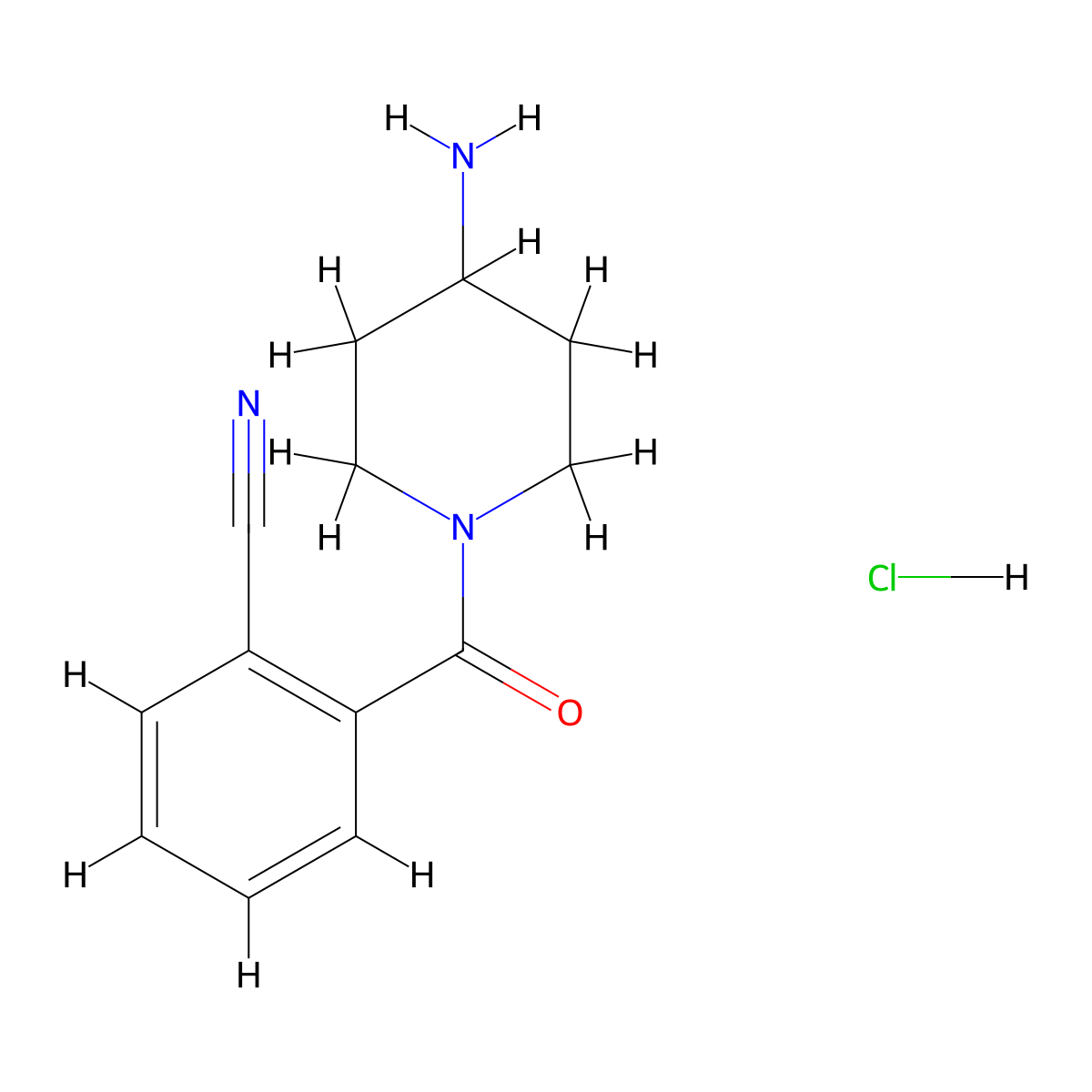 2-(4-Aminopiperidine-1-carbonyl)benzonitrile hydrochloride molecular structure, CAS 1286273-96-8