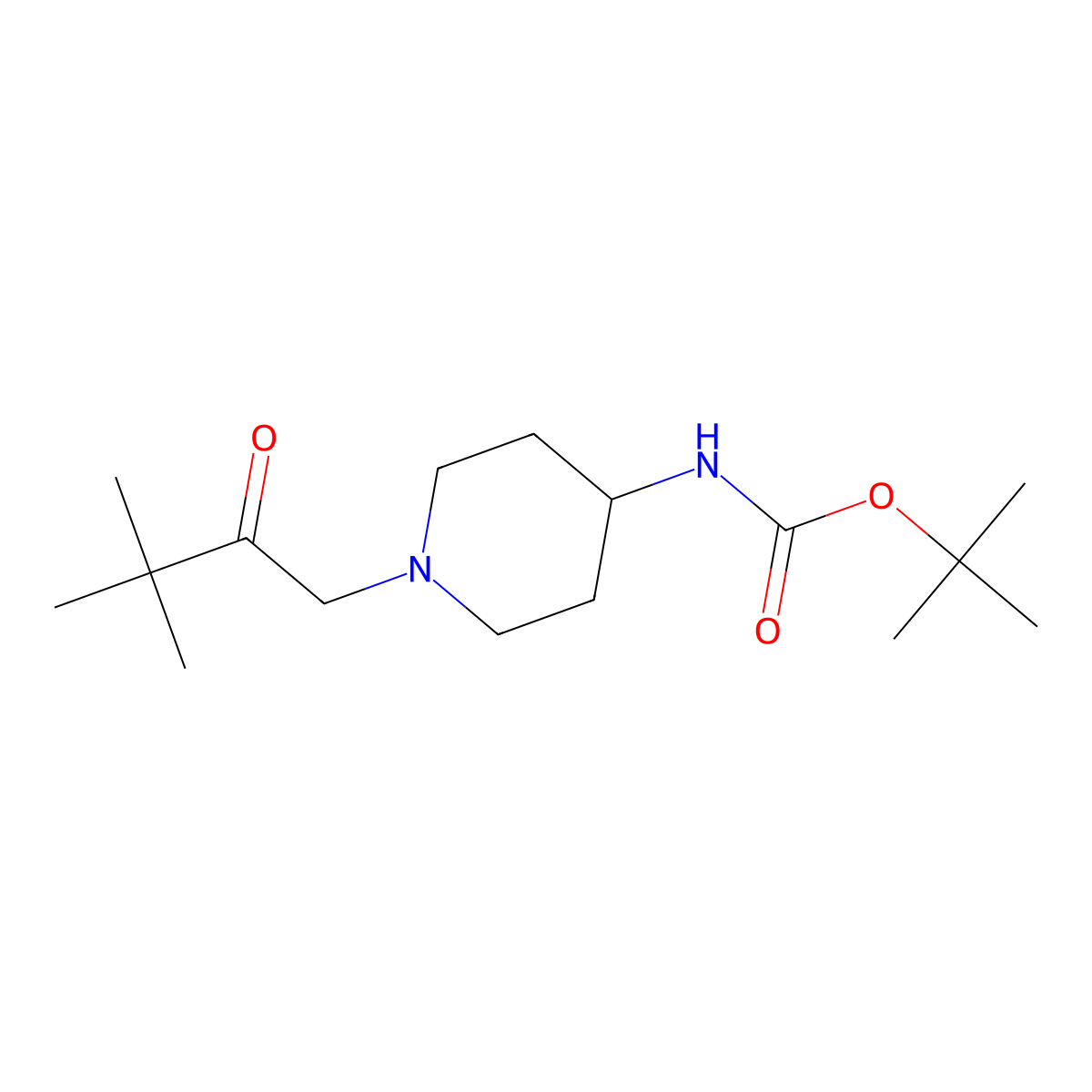 tert-Butyl 1-(3,3-dimethyl-2-oxobutyl)piperidin-4-ylcarbamate molecular structure, CAS 1286273-97-9