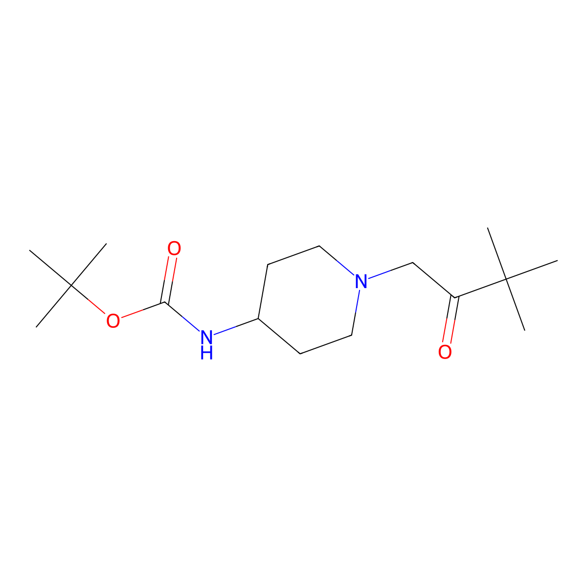 tert-Butyl 1-(3,3-dimethyl-2-oxobutyl)piperidin-4-ylcarbamate molecular structure, CAS 1286273-97-9
