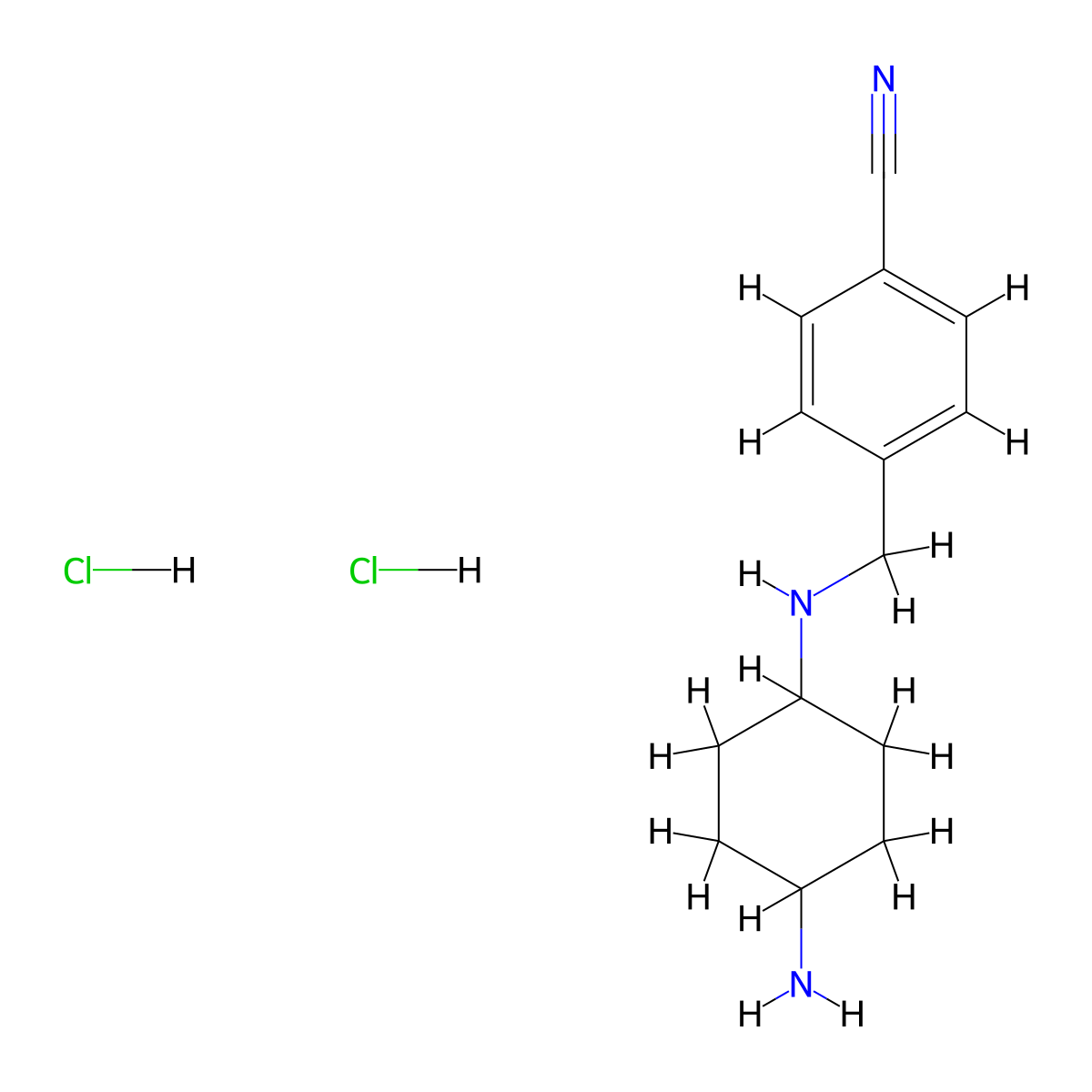 4-(((trans-4-Aminocyclohexyl)amino)methyl)benzonitrile dihydrochloride molecular structure, CAS 1286274-00-7