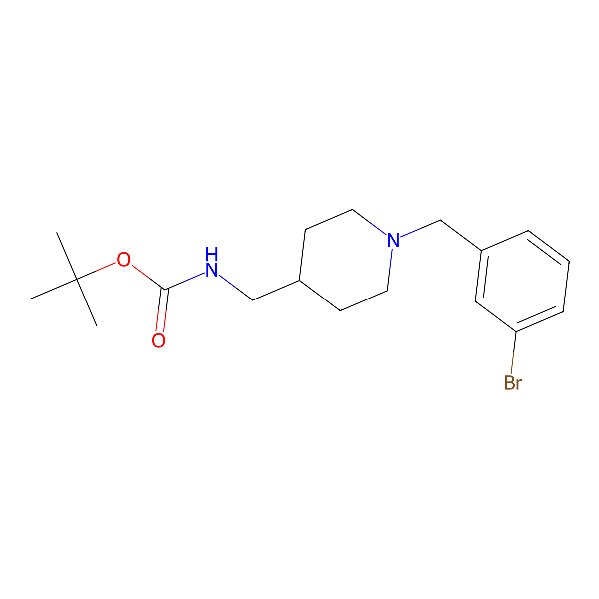 tert-Butyl [1-(3-bromobenzyl)piperidin-4-yl]methylcarbamate molecular structure, CAS 1286274-02-9