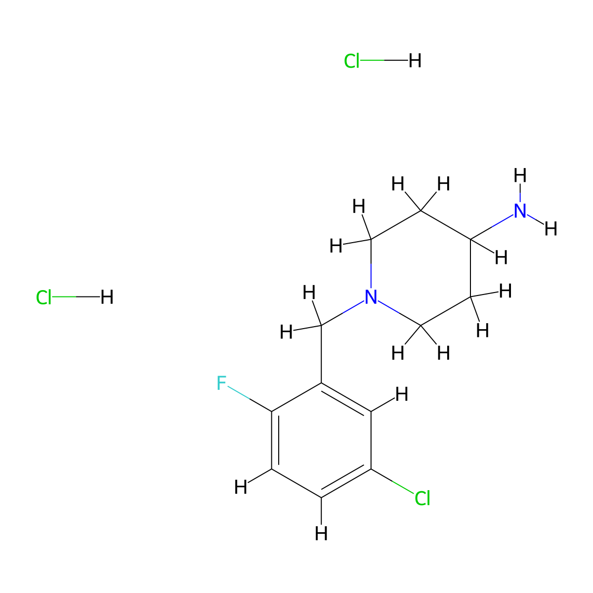 1-(5-Chloro-2-fluorobenzyl)piperidin-4-amine dihydrochloride molecular structure, CAS 1286274-03-0