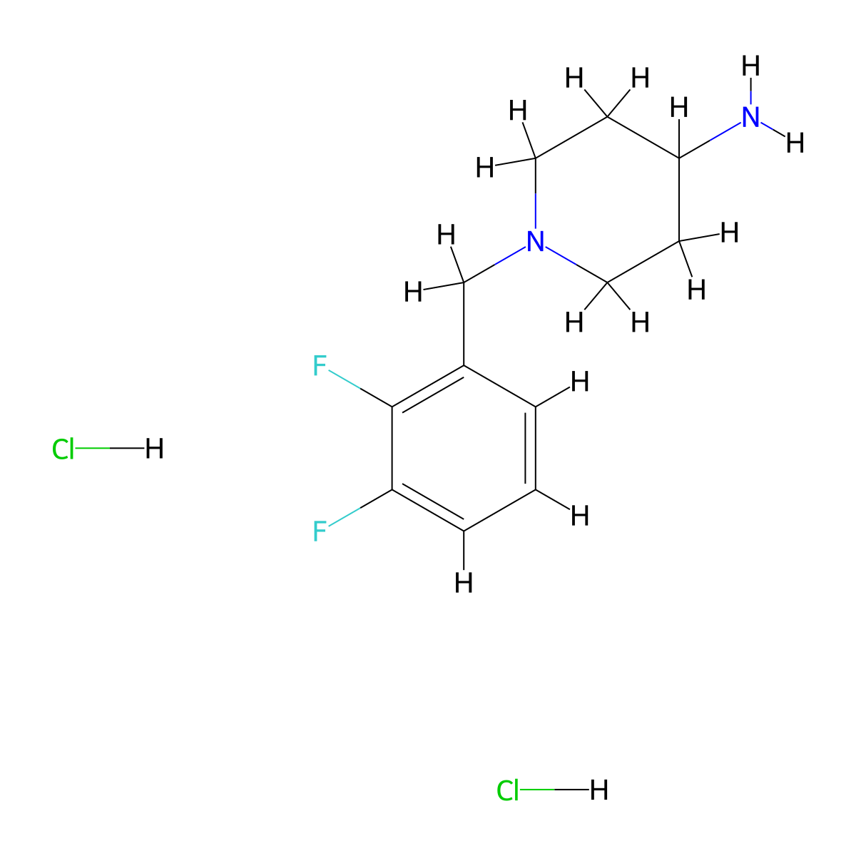 1-(2,3-Difluorobenzyl)piperidin-4-amine dihydrochloride molecular structure, CAS 1286274-04-1