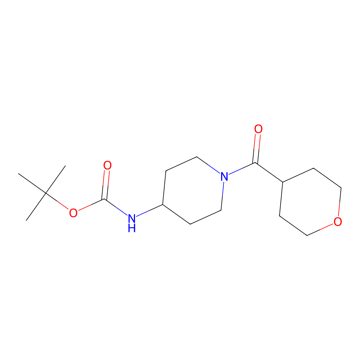 tert-Butyl 1-(tetrahydro-2H-pyran-4-carbonyl)piperidin-4-ylcarbamate molecular structure, CAS 1286274-05-2