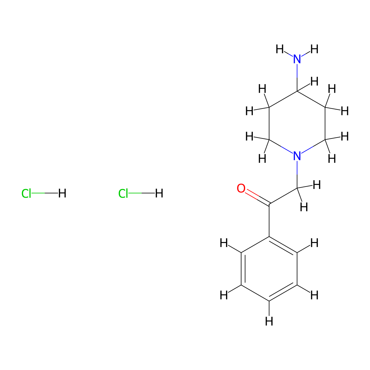 2-(4-Aminopiperidin-1-yl)-1-phenylethanone dihydrochloride molecular structure, CAS 1286274-07-4