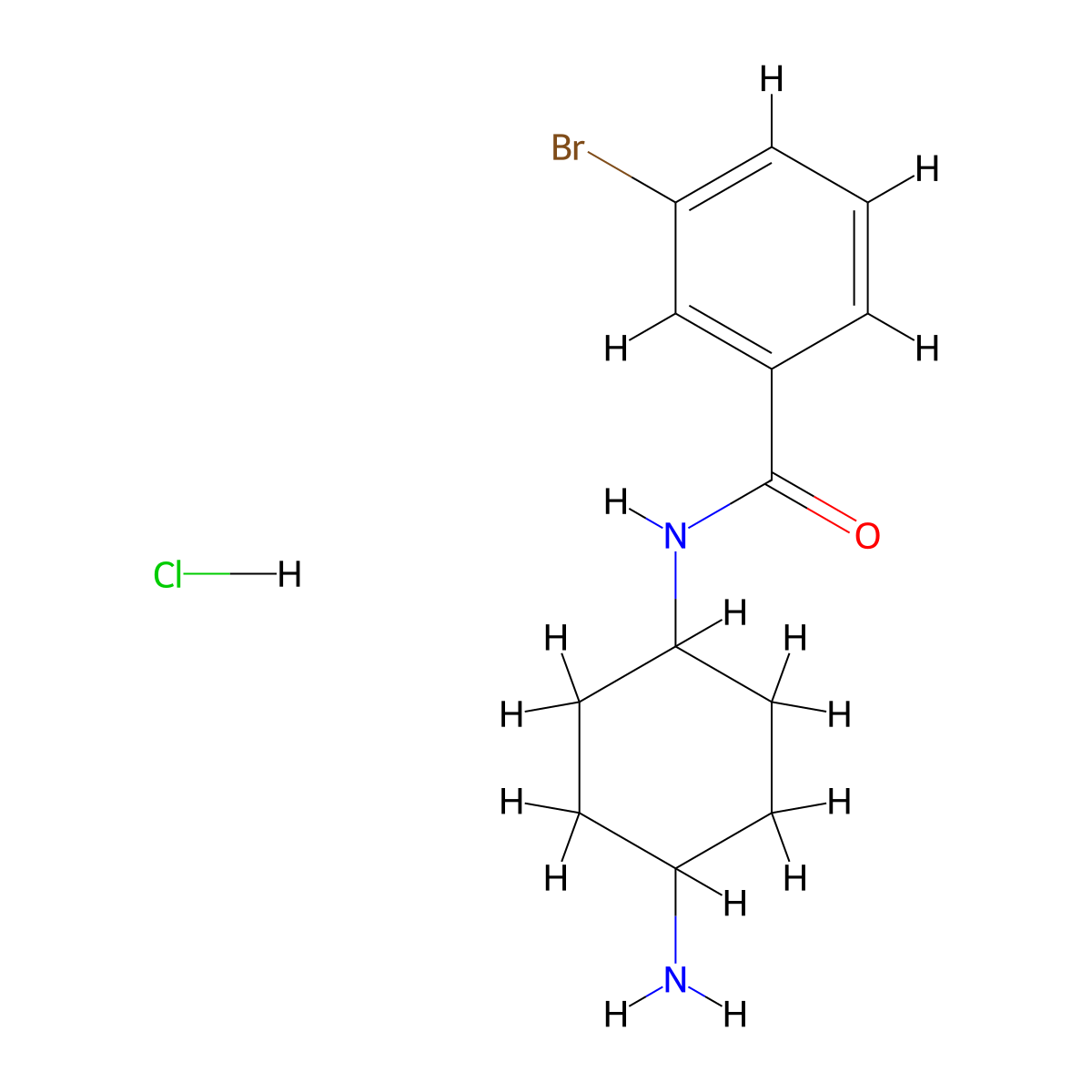 N-[(1R*,4R*)-4-Aminocyclohexyl]-3-bromobenzamide hydrochloride molecular structure, CAS 1286274-10-9