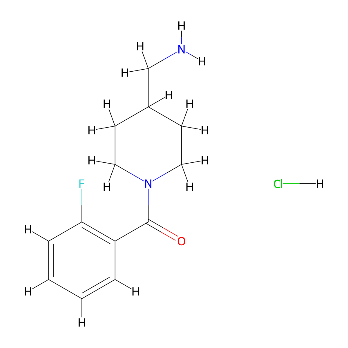 [4-(Aminomethyl)piperidin-1-yl](2-fluorophenyl)methanone hydrochloride molecular structure, CAS 1286274-11-0