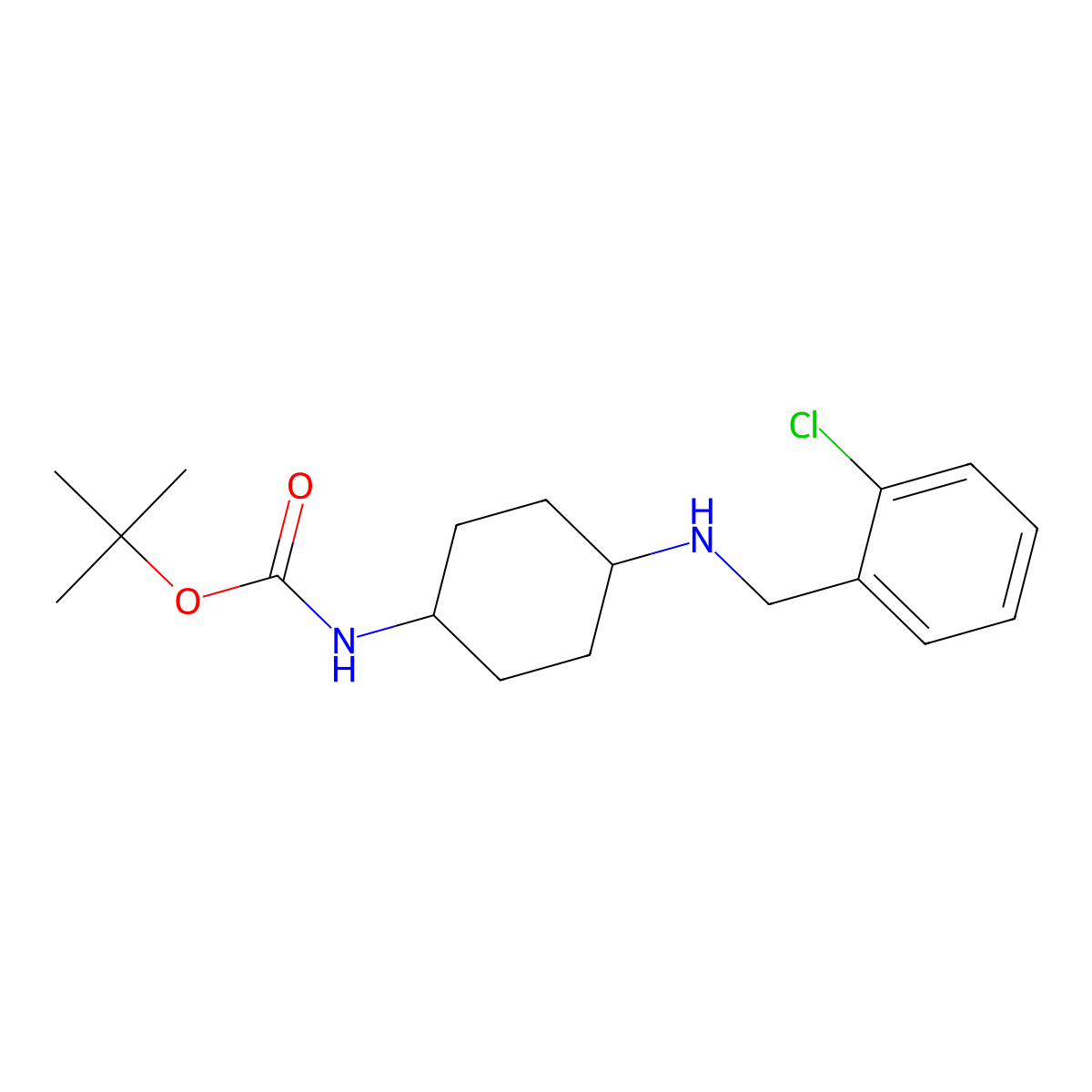tert-Butyl (1R*,4R*)-4-(2-chlorobenzylamino)cyclohexylcarbamate molecular structure, CAS 1286274-12-1
