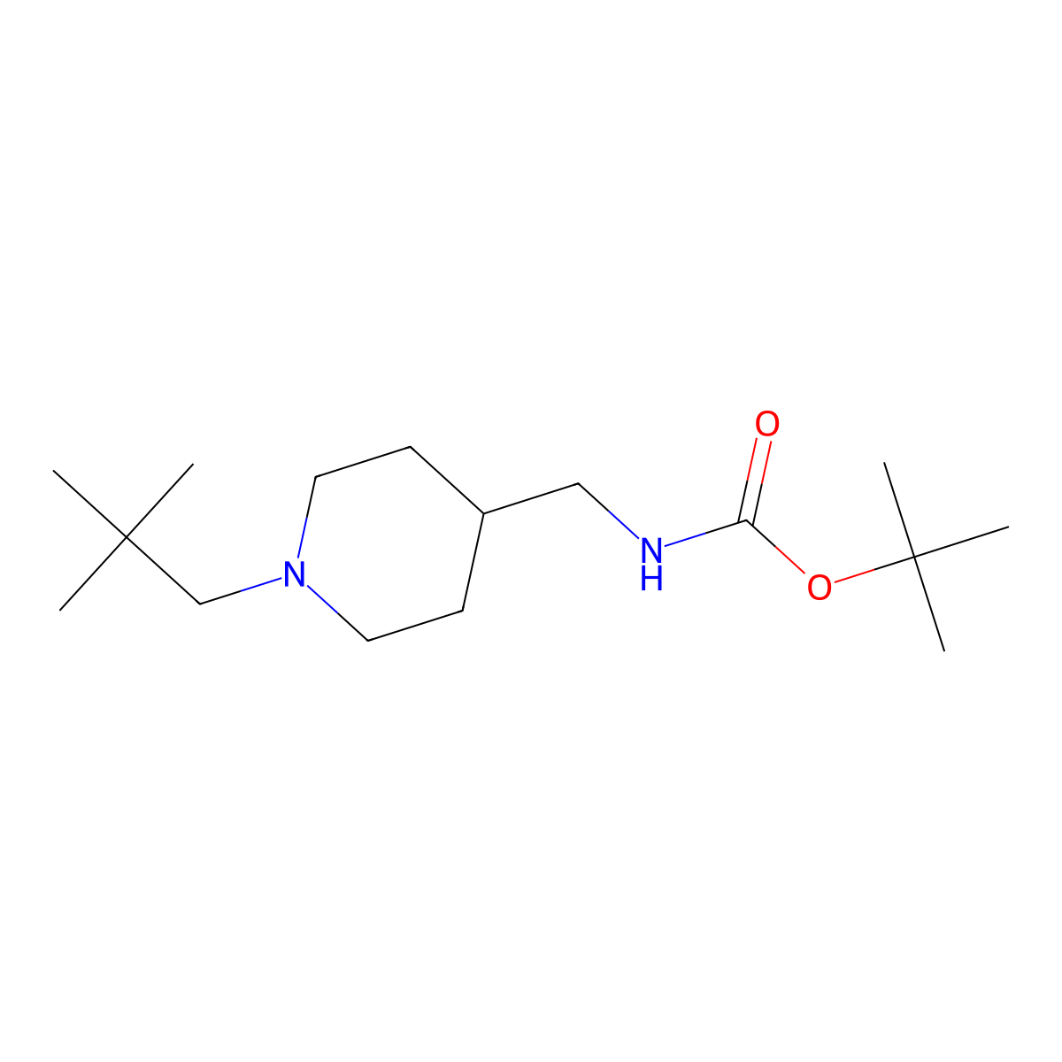 tert-Butyl [(1-neopentylpiperidin-4-yl)methyl]carbamate molecular structure, CAS 1286274-14-3