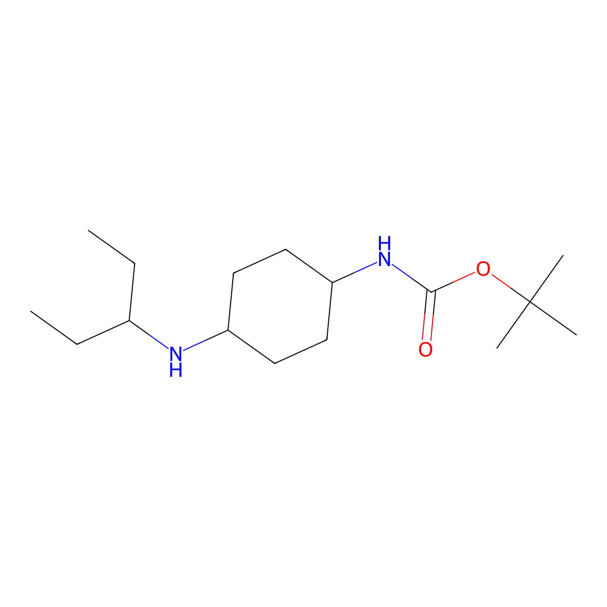 tert-Butyl (1R*,4R*)-4-(pentan-3-ylamino)cyclohexylcarbamate molecular structure, CAS 1286274-16-5