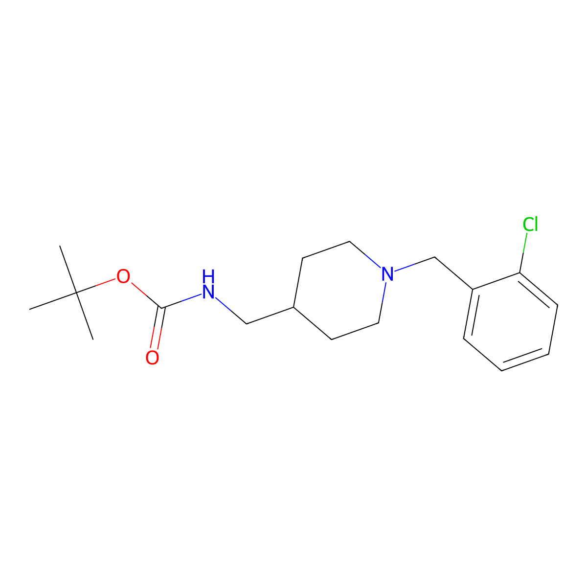 tert-Butyl [1-(2-chlorobenzyl)piperidin-4-yl]methylcarbamate molecular structure, CAS 1286274-17-6