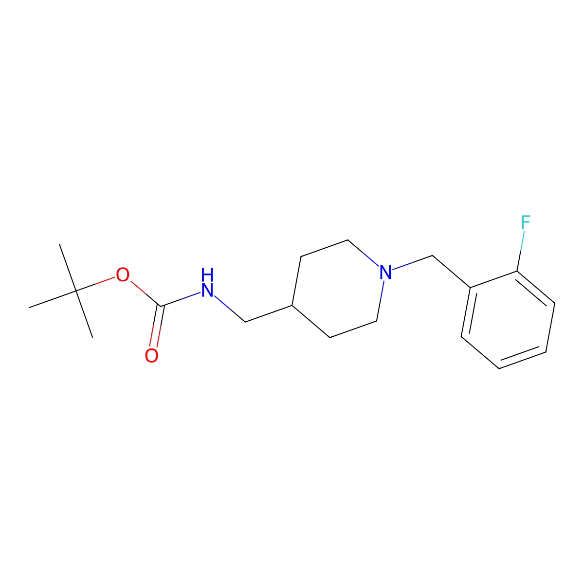 tert-Butyl [1-(2-fluorobenzyl)piperidin-4-yl]methylcarbamate molecular structure, CAS 1286274-18-7