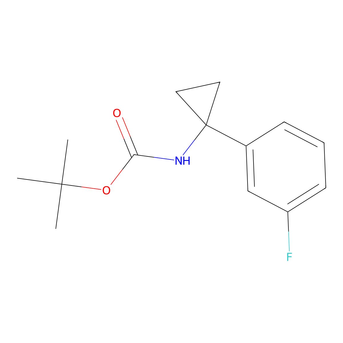 tert-Butyl N-[1-(3-fluorophenyl)cyclopropyl]carbamate molecular structure, CAS 1286274-19-8