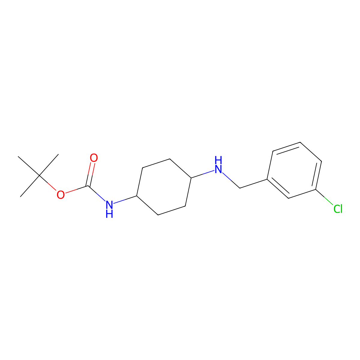 tert-Butyl (1R*,4R*)-4-(3-chlorobenzylamino)cyclohexylcarbamate molecular structure, CAS 1286274-20-1