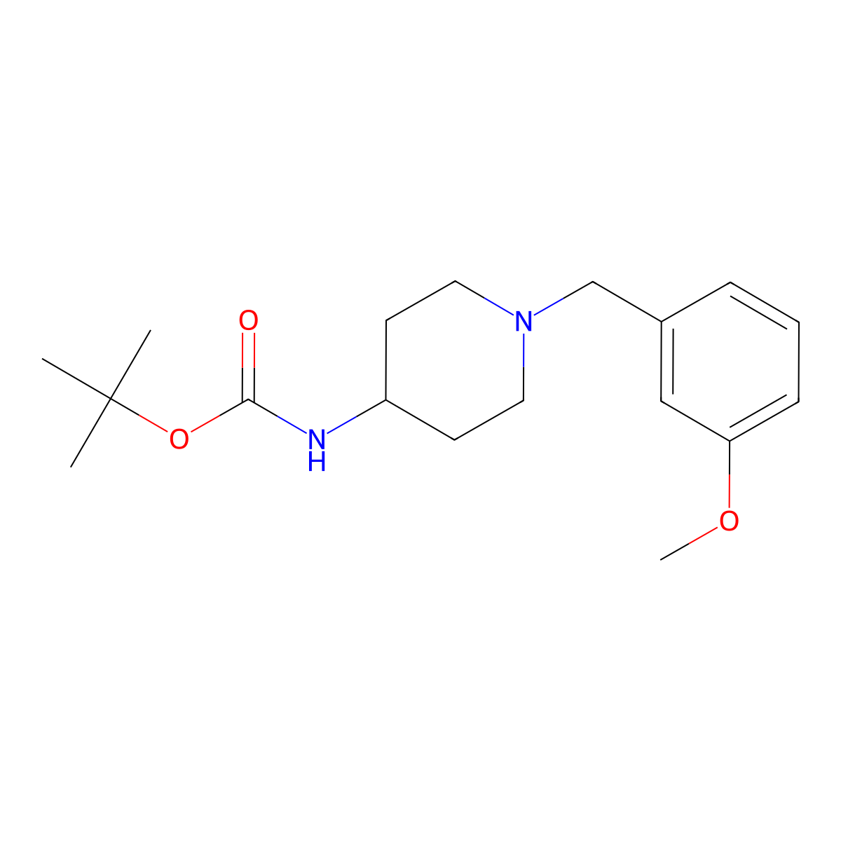 tert-Butyl (1-(3-methoxybenzyl)piperidin-4-yl)carbamate molecular structure, CAS 1286274-23-4