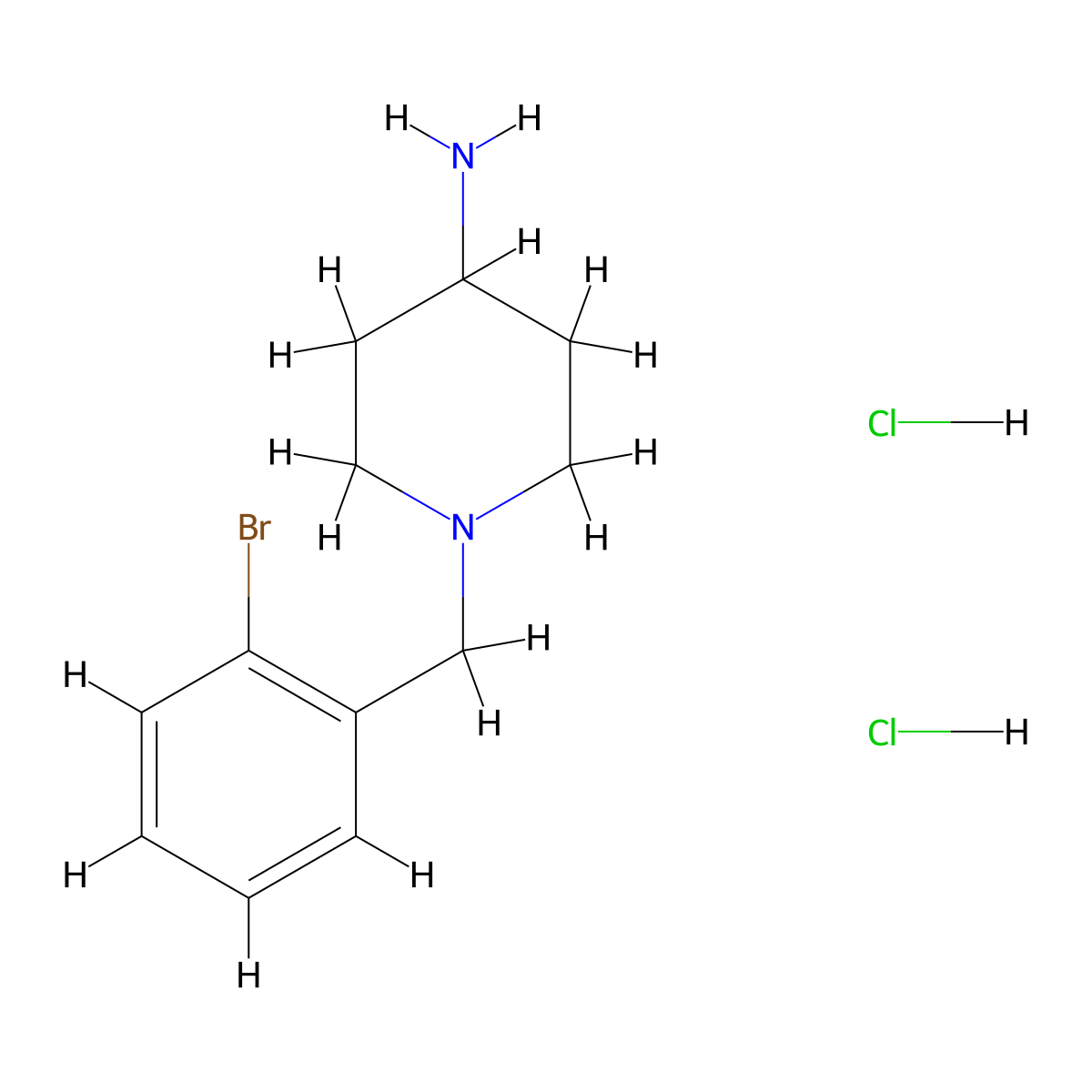 1-(2-Bromobenzyl)piperidin-4-amine dihydrochloride molecular structure, CAS 1286274-26-7