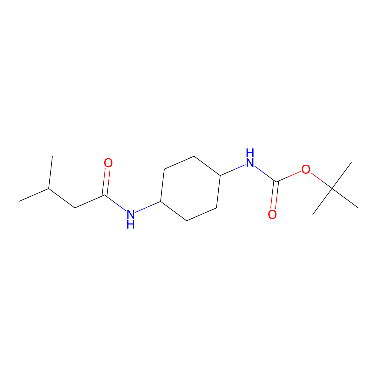 tert-Butyl (1R*,4R*)-4-(3-methylbutanamido)cyclohexylcarbamate molecular structure, CAS 1286274-32-5