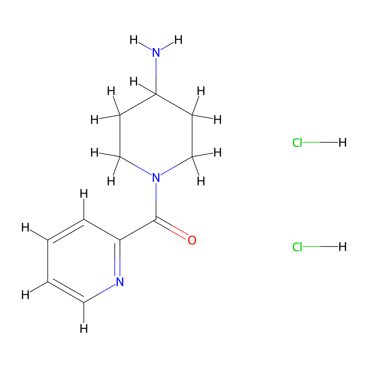 (4-Aminopiperidin-1-yl)(pyridin-2-yl)methanone dihydrochloride molecular structure, CAS 1286274-40-5
