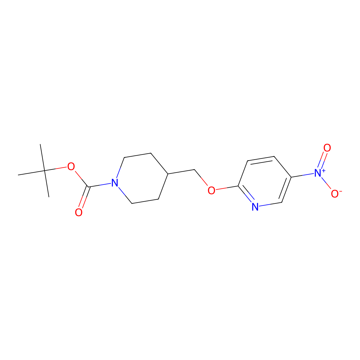 tert-Butyl 4-[(5-nitropyridin-2-yloxy)methyl]piperidine-1-carboxylate molecular structure, CAS 1286274-42-7