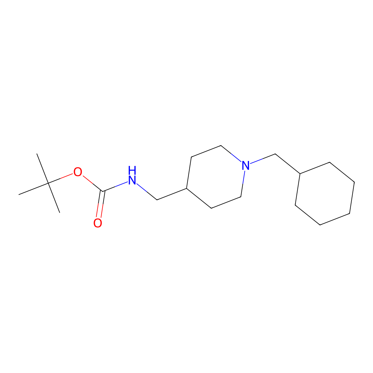 tert-Butyl [1-(cyclohexylmethyl)piperidin-4-yl]methylcarbamate molecular structure, CAS 1286274-44-9