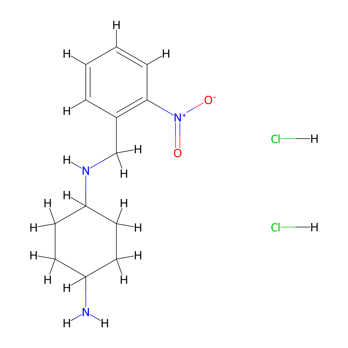 (1R*,4R*)-N1-(2-Nitrobenzyl)cyclohexane-1,4-diamine dihydrochloride molecular structure, CAS 1286274-48-3