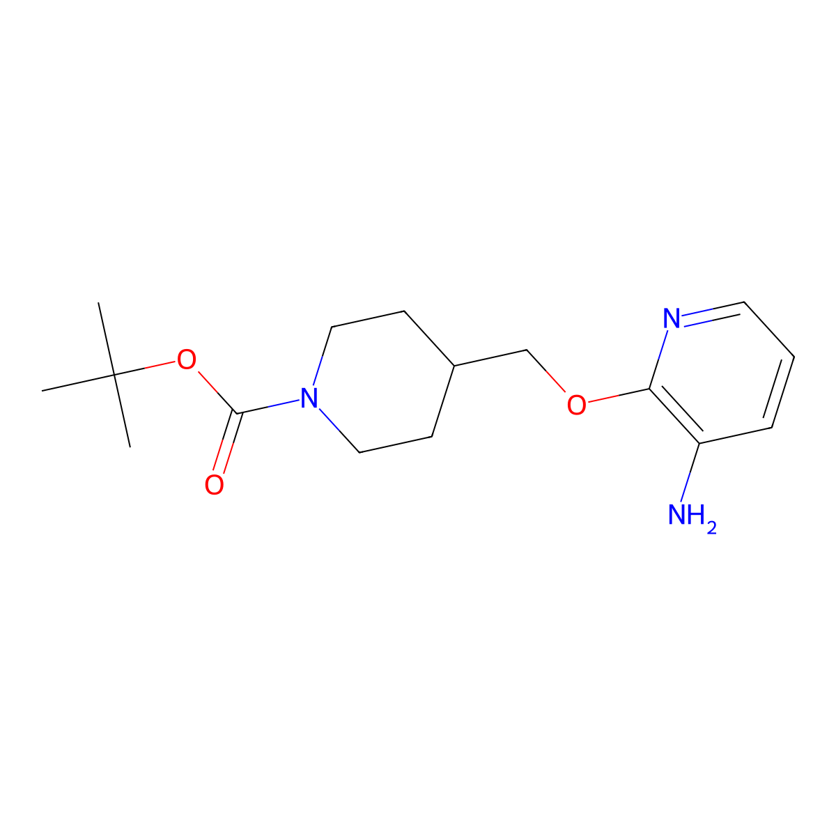 1-Boc-4-(((3-Aminopyridin-2-yl)oxy)methyl)piperidine molecular structure, CAS 1286274-50-7
