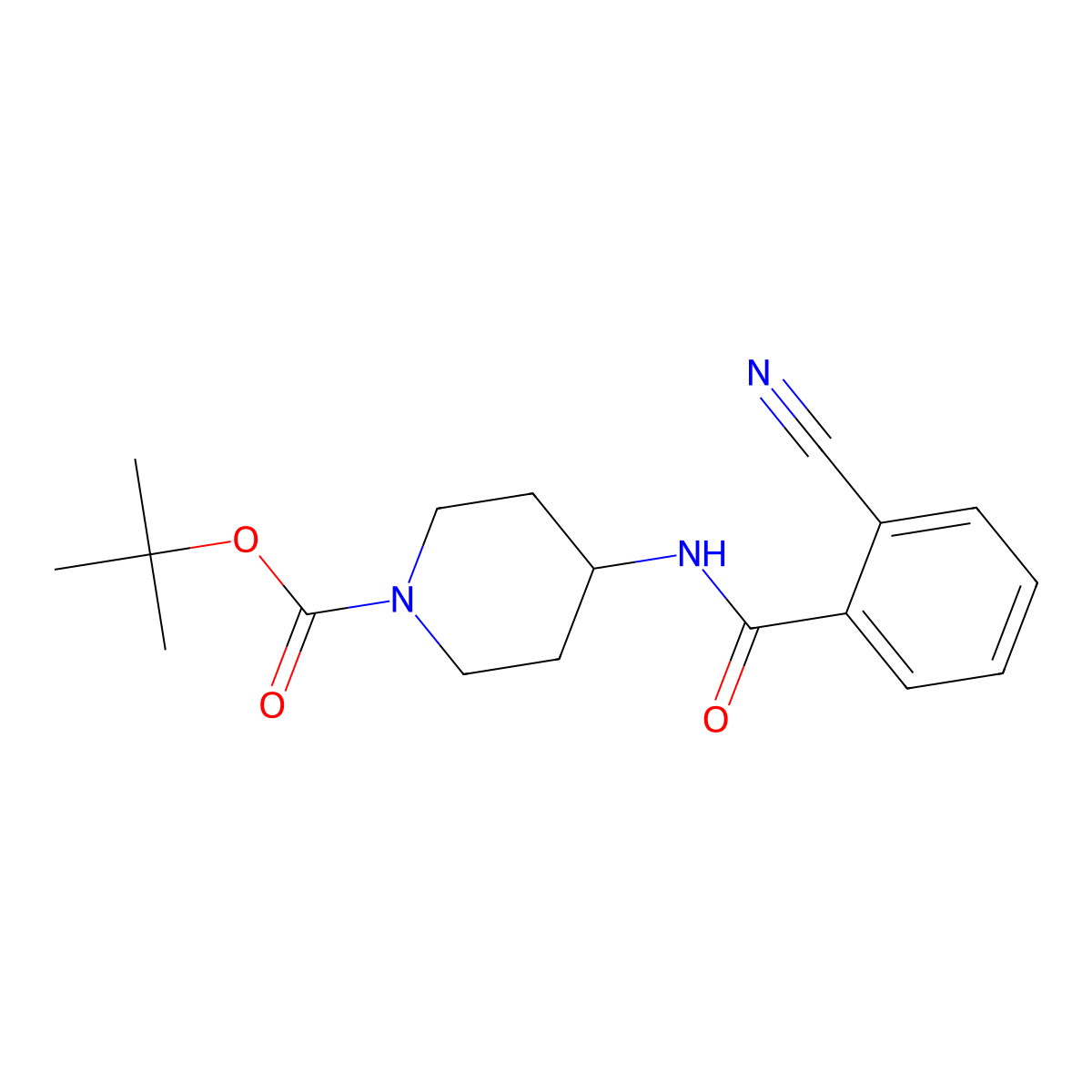 tert-Butyl 4-(2-cyanobenzoylamino)piperidine-1-carboxylate molecular structure, CAS 1286274-51-8