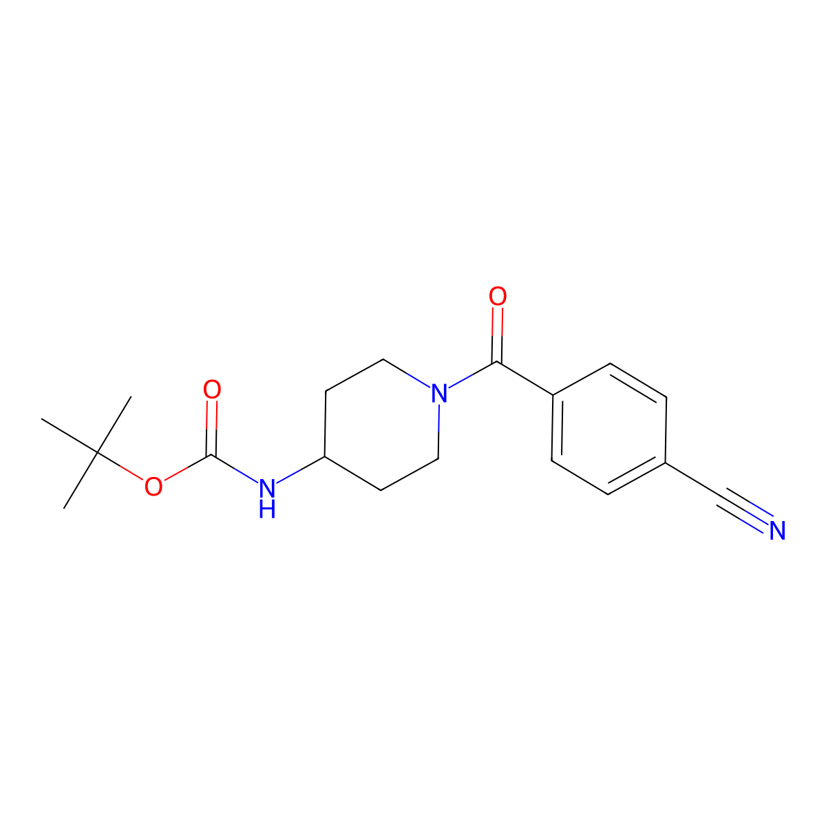 tert-Butyl 1-(4-cyanobenzoyl)piperidin-4-ylcarbamate molecular structure, CAS 1286274-54-1