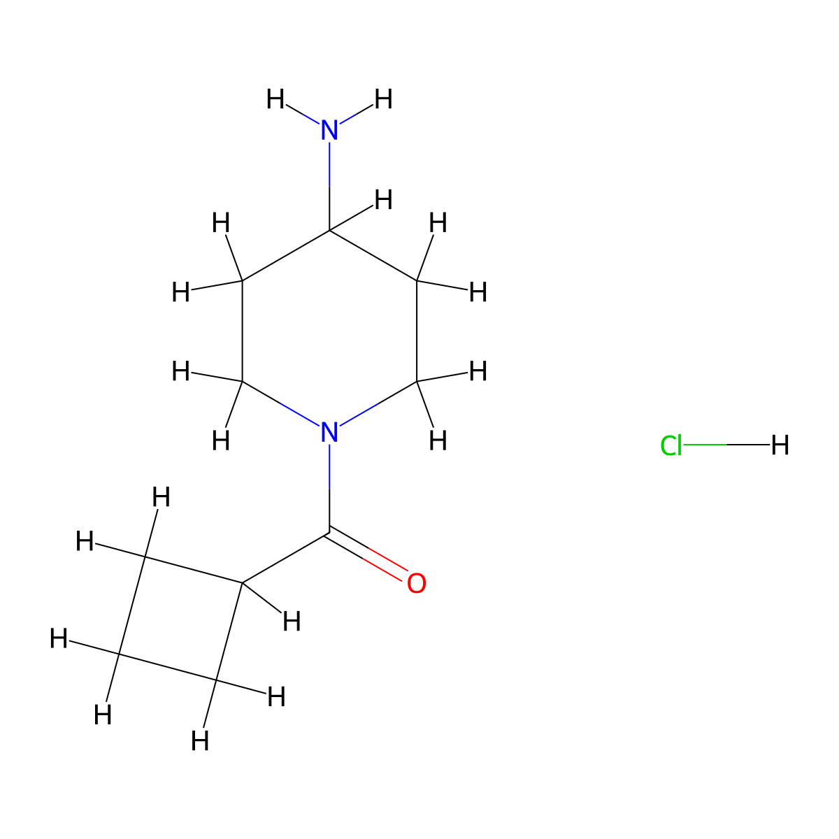 (4-Aminopiperidin-1-yl)(cyclobutyl)methanone hydrochloride molecular structure, CAS 1286274-55-2
