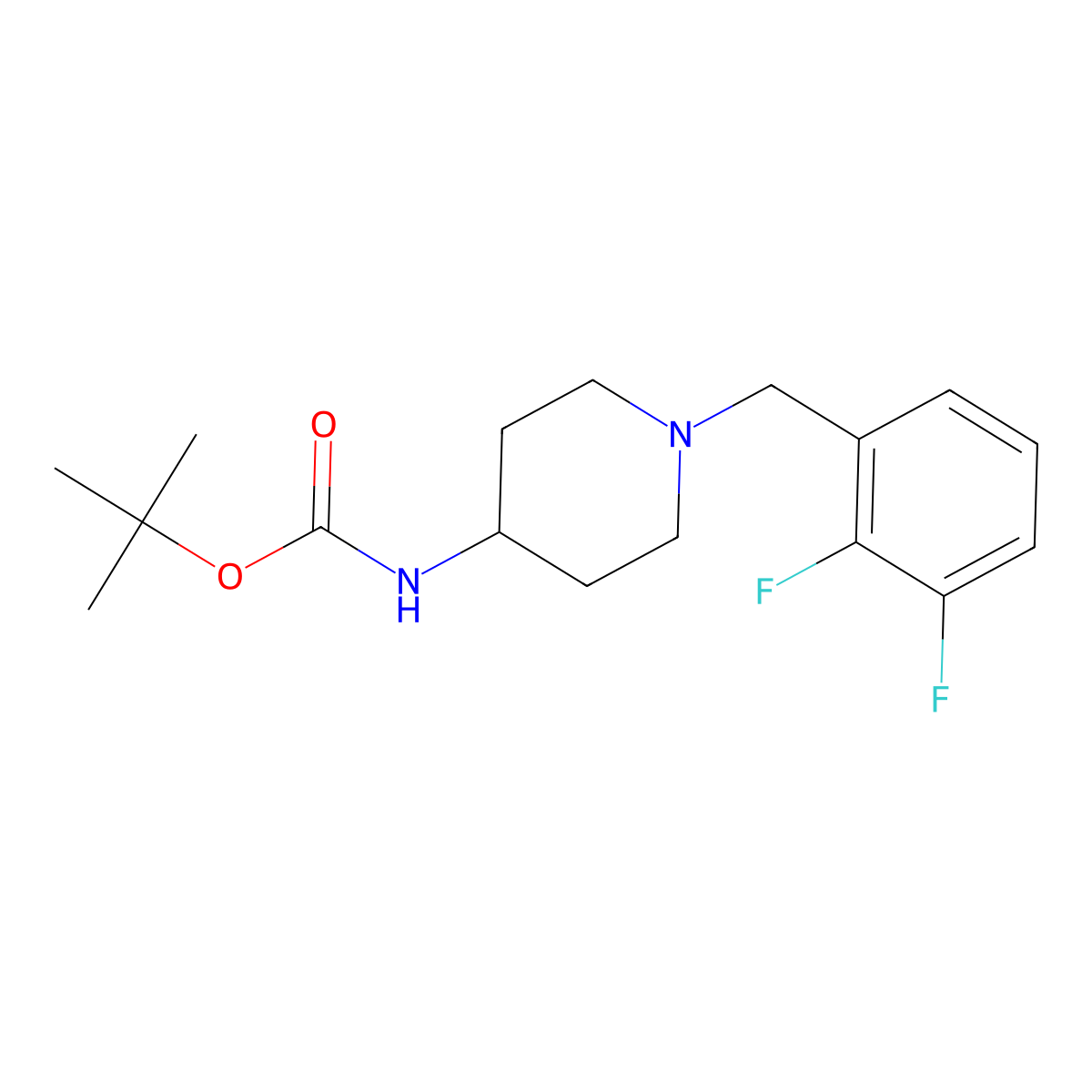 tert-Butyl 1-(2,3-difluorobenzyl)piperidin-4-ylcarbamate molecular structure, CAS 1286274-58-5